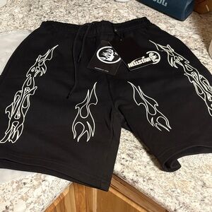 Hellstar Black Flame Men's Athletic Shorts